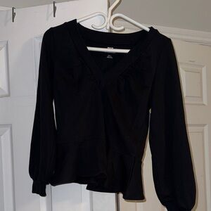 Anthropologie Black V-Neck Blouse